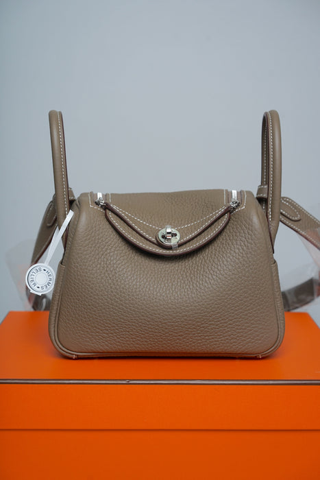 Hermes Mini Lindy II in Etoupe Phw (Brand New)