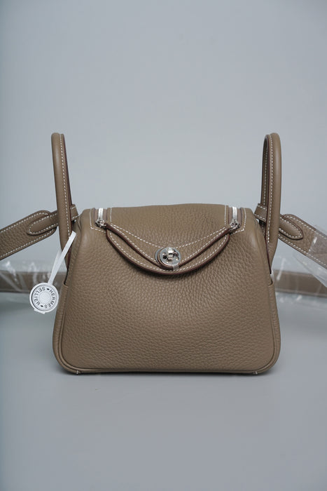 Hermes Mini Lindy II in Etoupe Phw (Brand New)