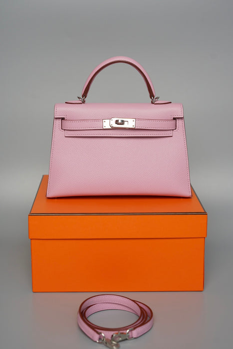 Hermes Kelly 20 in Mauve Slyvester Epsom Phw (Brand New)