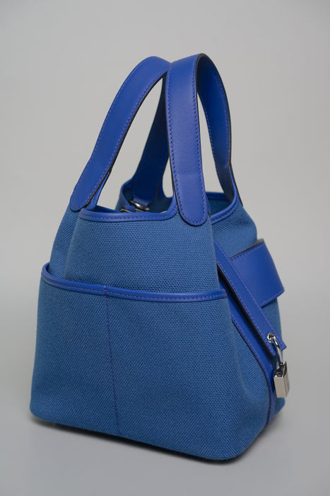 Hermes Cargo Picotin 18 in Egee/Bleu Royal Phw (Brand New)