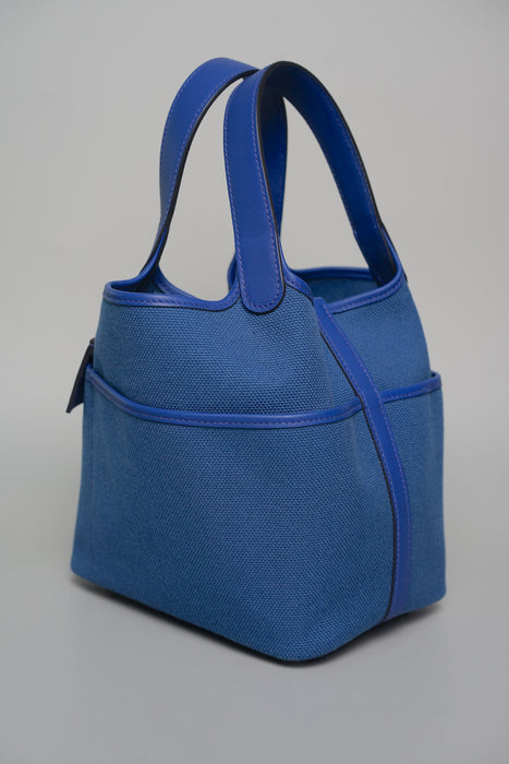 Hermes Cargo Picotin 18 in Egee/Bleu Royal Phw (Brand New)