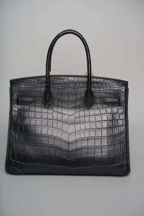 Hermes Birkin 30 in Noir Matte Nilo Ghw (Brand New)