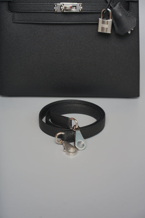 Hermes Kelly 25 in Black Epsom Ghw (Brand New)