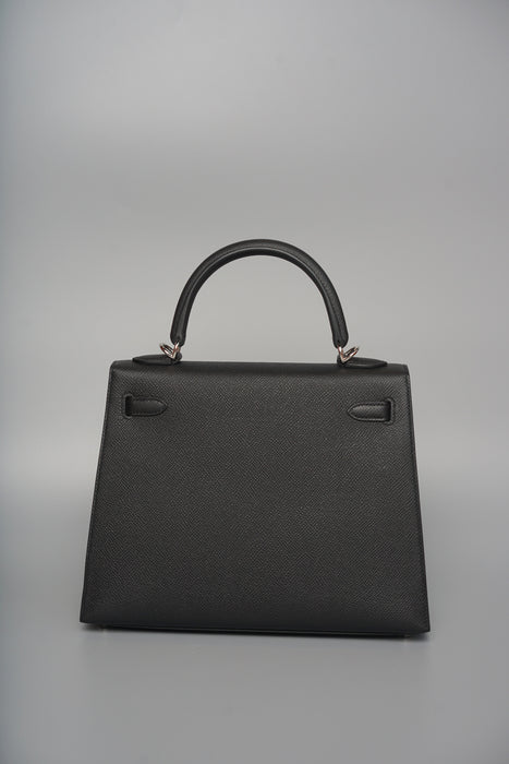 Hermes Kelly 25 in Black Epsom Ghw (Brand New)