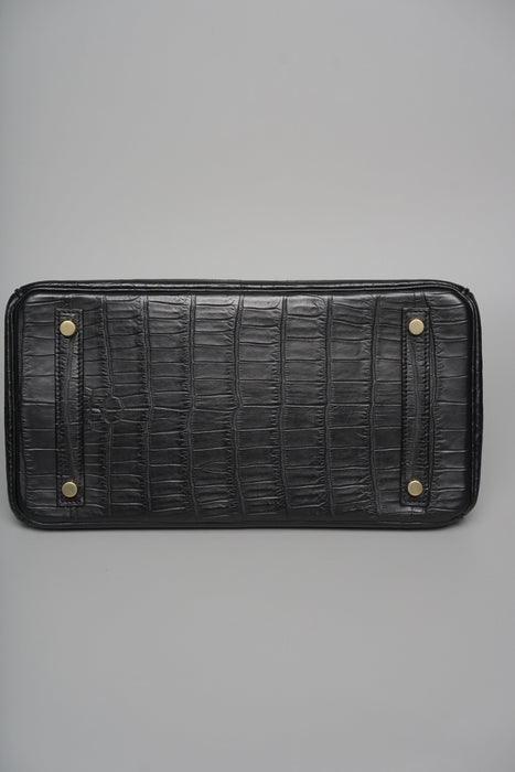 Hermes Birkin 30 in Noir Matte Nilo Ghw (Brand New)