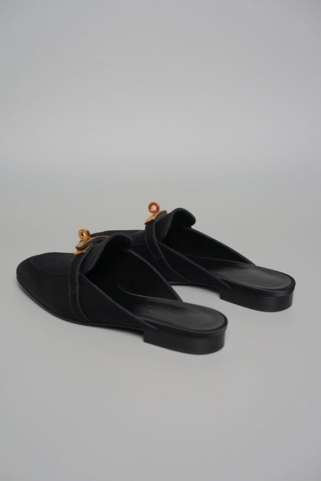 Hermes Oz Satin Mule in Noir Ghw Size 36.5 (Brand New)