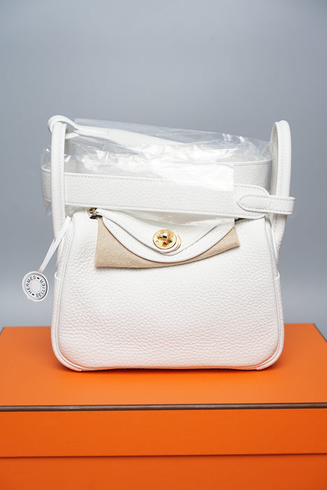 Hermes Mini Lindy in White Ghw (Brand New)