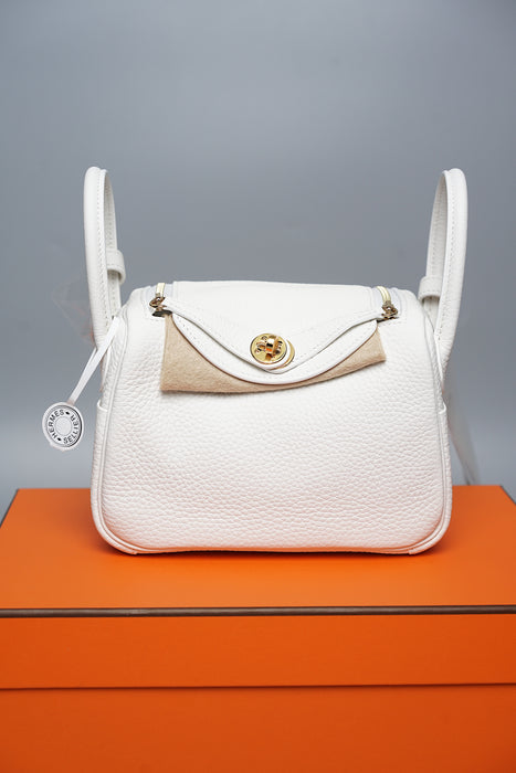 Hermes Mini Lindy in White Ghw (Brand New)