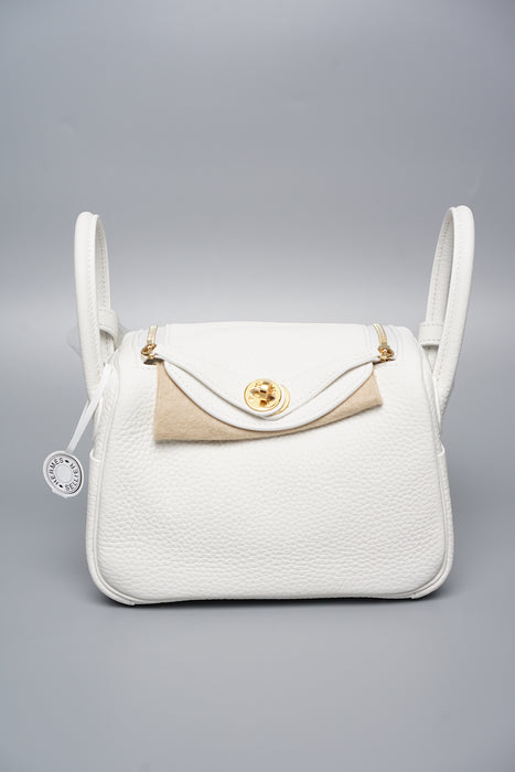 Hermes Mini Lindy in White Ghw (Brand New)