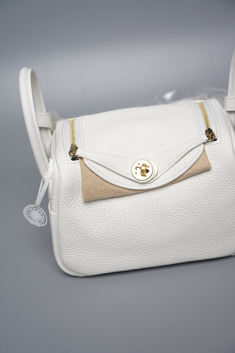 Hermes Mini Lindy in White Ghw (Brand New)