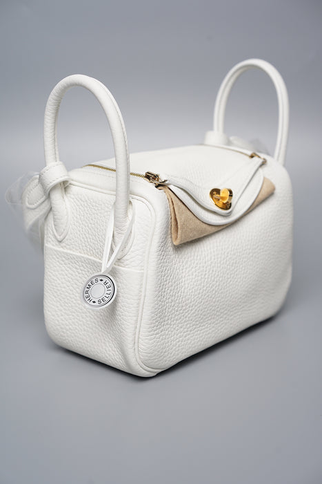 Hermes Mini Lindy in White Ghw (Brand New)