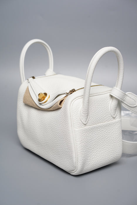 Hermes Mini Lindy in White Ghw (Brand New)