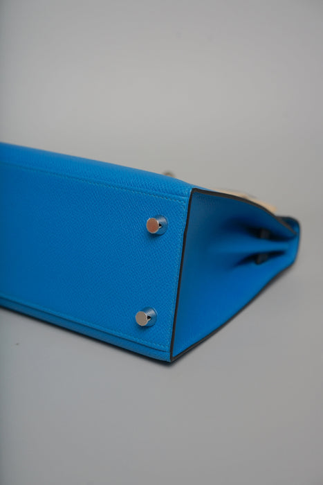 Hermes Kelly 25 Tricolor in Blue Zanzibar Phw (Brand New)