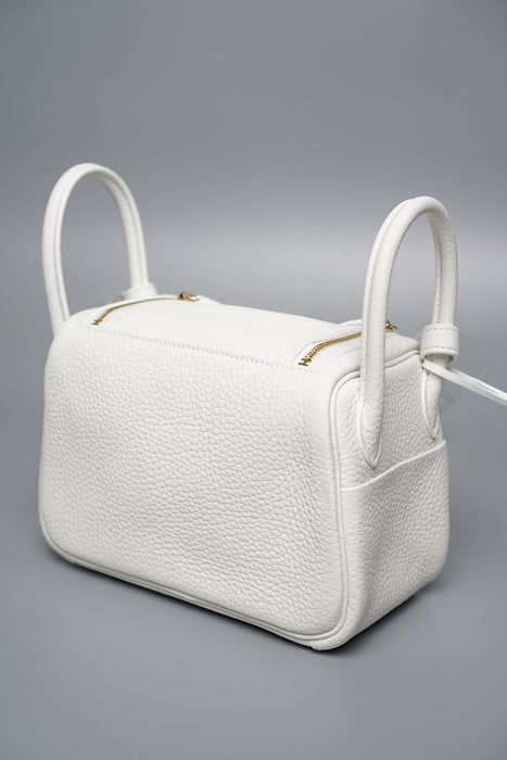 Hermes Mini Lindy in White Ghw (Brand New)