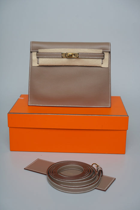 Hermes Kelly Danse in Etoupe Evercolor Ghw (Brand New)