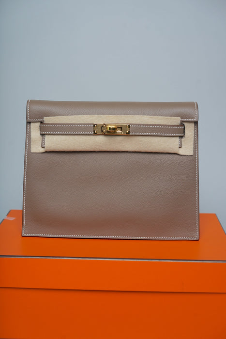 Hermes Kelly Danse in Etoupe Evercolor Ghw (Brand New)