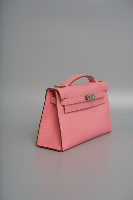 Hermes Kelly Pochette in Rose Confetti Epsom Phw
