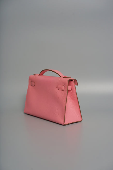 Hermes Kelly Pochette in Rose Confetti Epsom Phw
