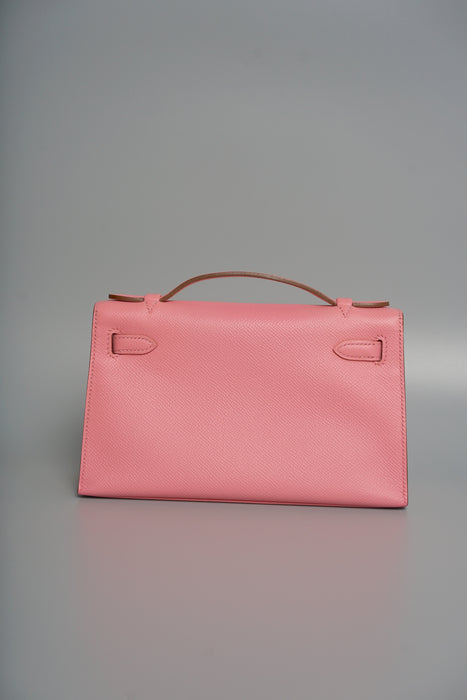 Hermes Kelly Pochette in Rose Confetti Epsom Phw