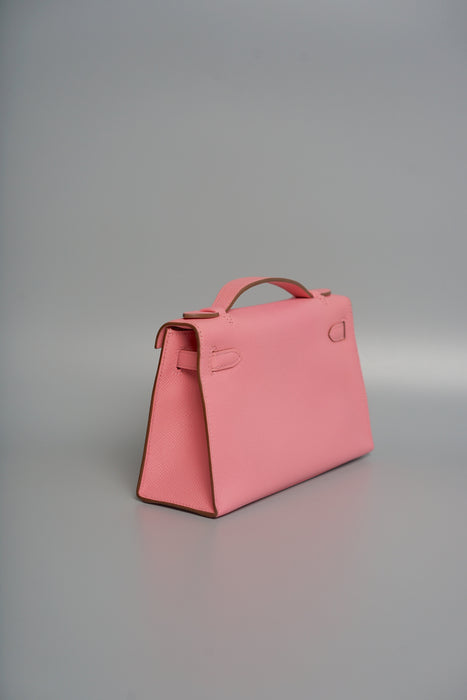Hermes Kelly Pochette in Rose Confetti Epsom Phw