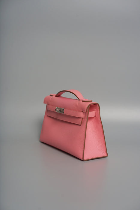 Hermes Kelly Pochette in Rose Confetti Epsom Phw