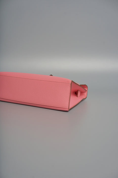 Hermes Kelly Pochette in Rose Confetti Epsom Phw