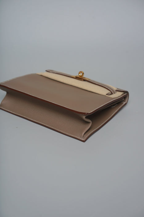 Hermes Kelly Danse in Etoupe Evercolor Ghw (Brand New)