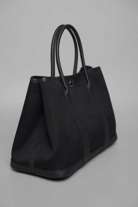 Hermes Garden Party 30 Toile in Noir Phw (Brand New)