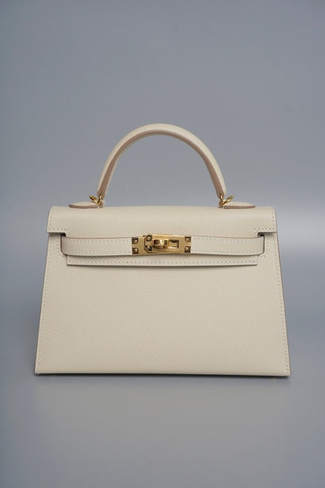 Hermes Kelly 20 HSS in Craie interior Gris Perle Ghw (Brand New)