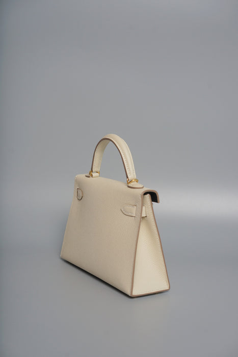 Hermes Kelly 20 HSS in Craie interior Gris Perle Ghw (Brand New)