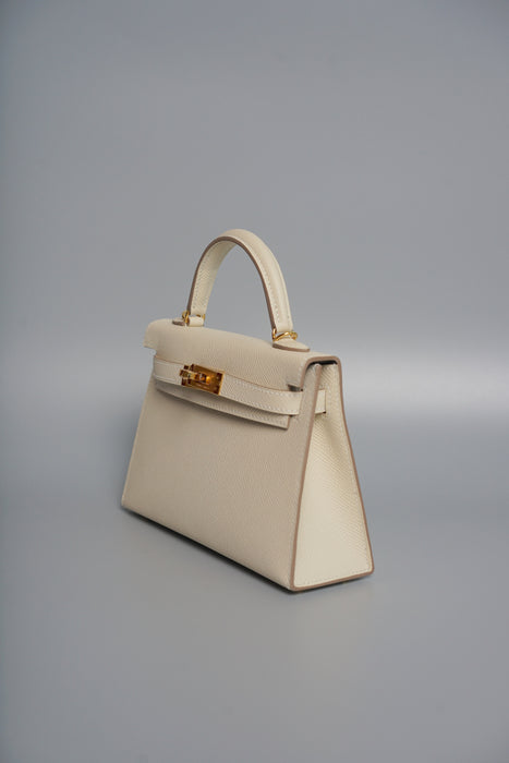 Hermes Kelly 20 HSS in Craie interior Gris Perle Ghw (Brand New)