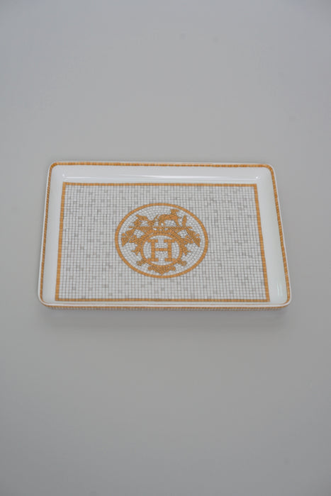 Hermes Mosaic Tray in 24 Gold, Small Model (Brand New)