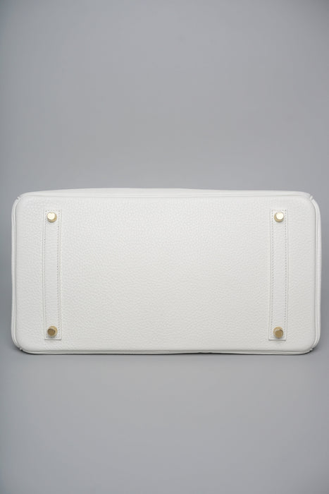 Hermes Birkin 35 in Blanc Clemence Ghw