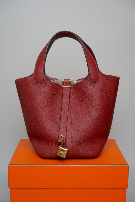 Hermes Picotin 18 in Rouge H Ghw