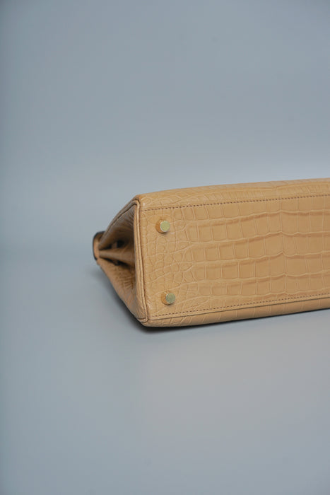 Hermes Kelly 25 in Chai Matte Alligator Ghw (Brand New)