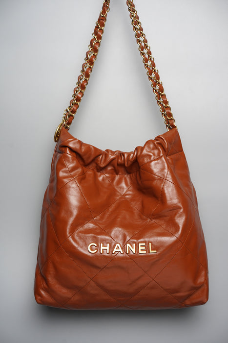 Chanel 22 Small in Brown Lambskin (Brand New)