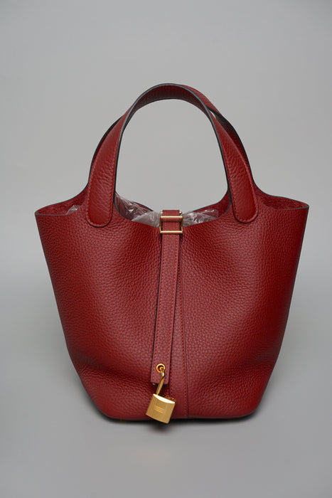 Hermes Picotin 18 in Rouge H Ghw
