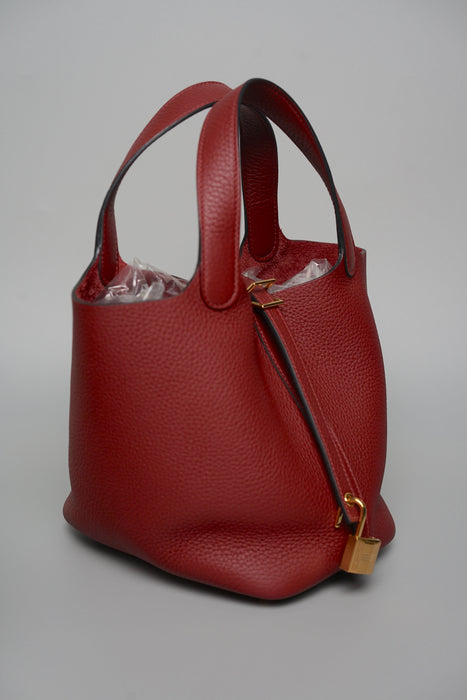 Hermes Picotin 18 in Rouge H Ghw