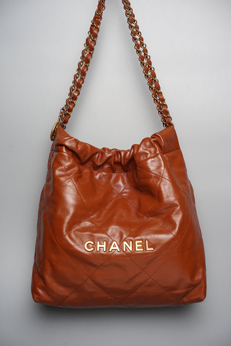 Chanel 22 Small in Brown Lambskin (Brand New)