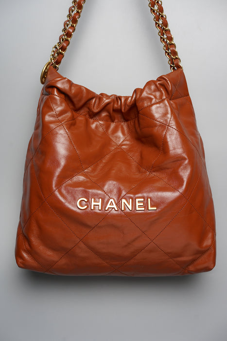 Chanel 22 Small in Brown Lambskin (Brand New)