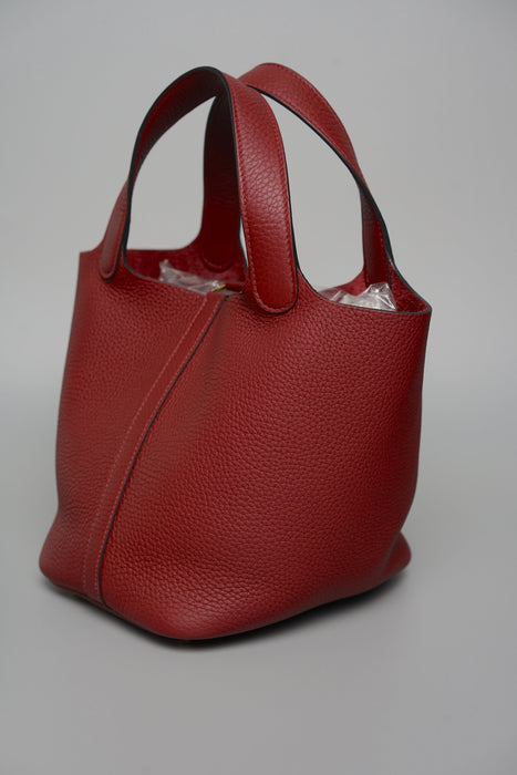 Hermes Picotin 18 in Rouge H Ghw