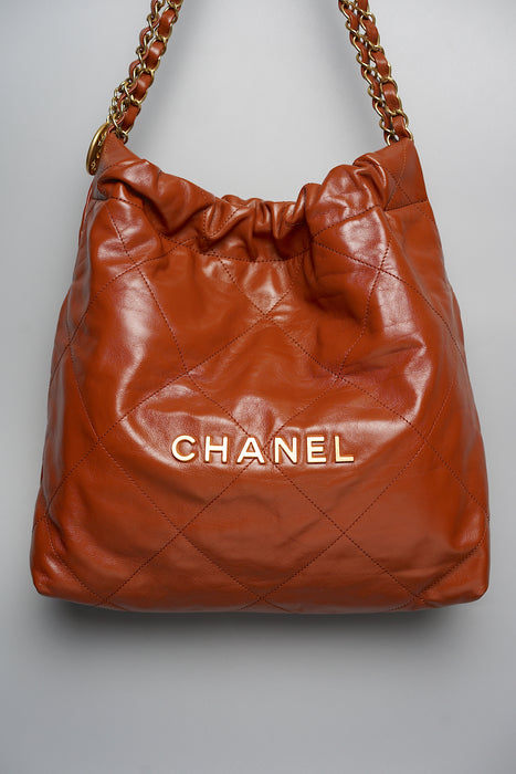 Chanel 22 Small in Brown Lambskin (Brand New)