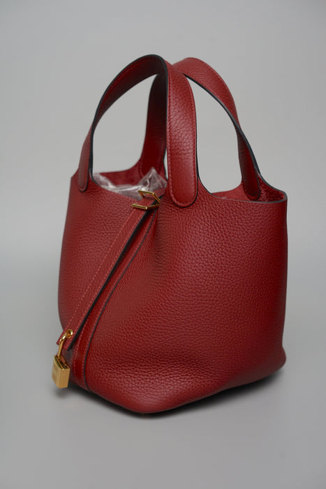 Hermes Picotin 18 in Rouge H Ghw