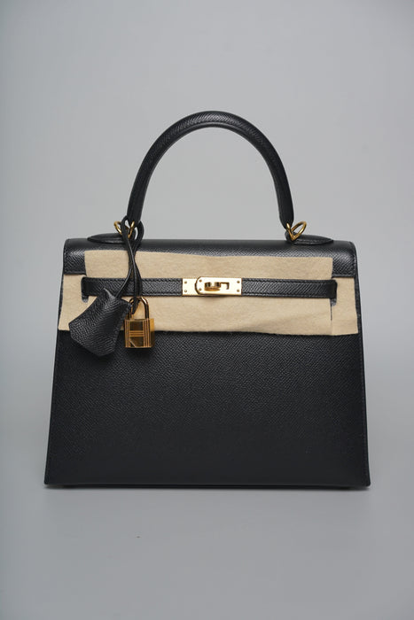 Hermes Kelly 25 II Sellier in Noir Epsom Ghw (Brand New)