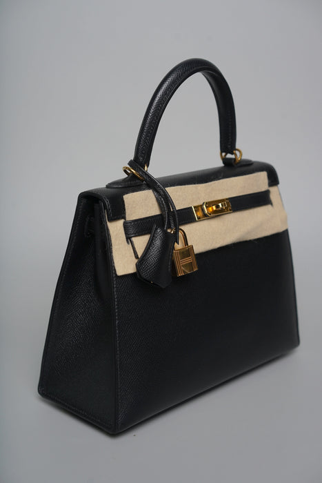 Hermes Kelly 25 II Sellier in Noir Epsom Ghw (Brand New)