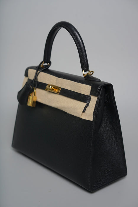 Hermes Kelly 25 II Sellier in Noir Epsom Ghw (Brand New)