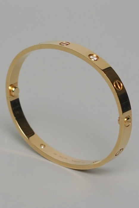 Cartier Love Bracelet, Classic model, 4 Diamonds in Yellow Gold Size 18