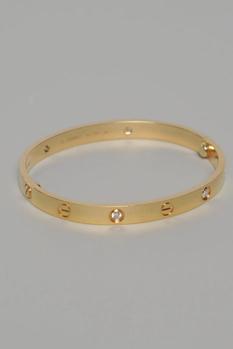 Cartier Love Bracelet, Classic model, 4 Diamonds in Yellow Gold Size 18