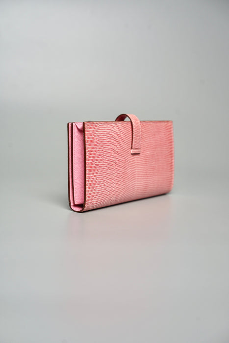 Hermes Bearn Wallet in Pink Lizard Phw (Brand New)