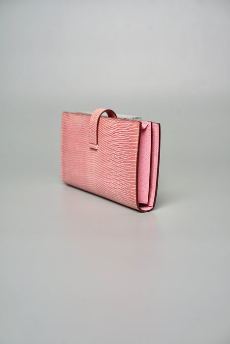 Hermes Bearn Wallet in Pink Lizard Phw (Brand New)